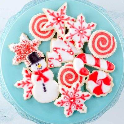 christmas sugar cookies on a plate