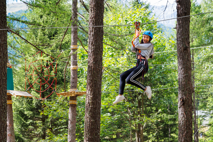 teen girl on hipline at adventure summer camp
