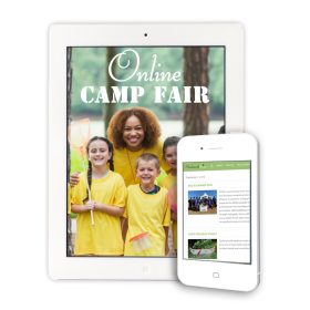 CharlottesvilleFamily Online Camp Fair on a white iPad