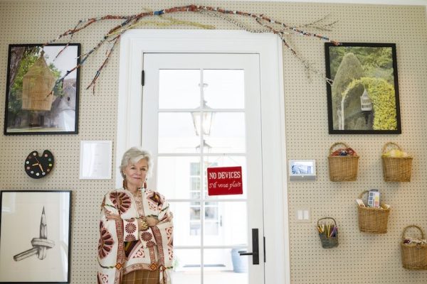 Charlottes moss stands in the Southern Living craft room